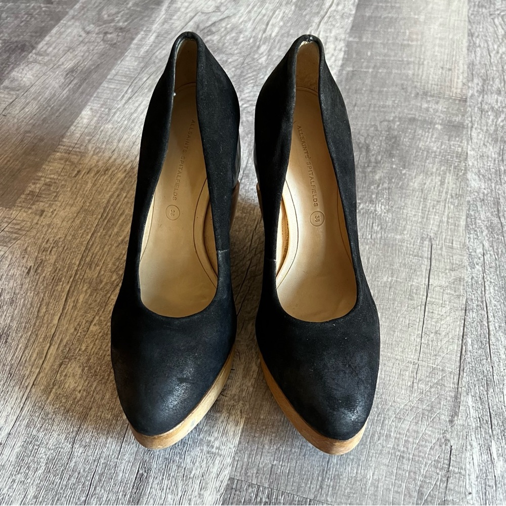 Rare Allsaints spitalfields Platform Wedges Shoes Size 38 - Picture 8 of 12